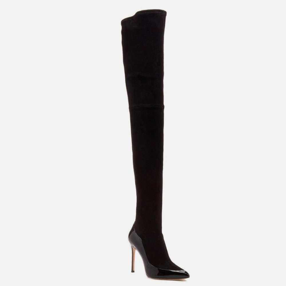 Pour La Victoire Thigh-High Black Boots Size 6